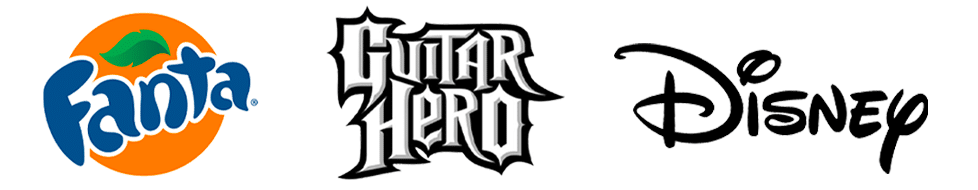 Fanta, Guitar Hero, Disney logos