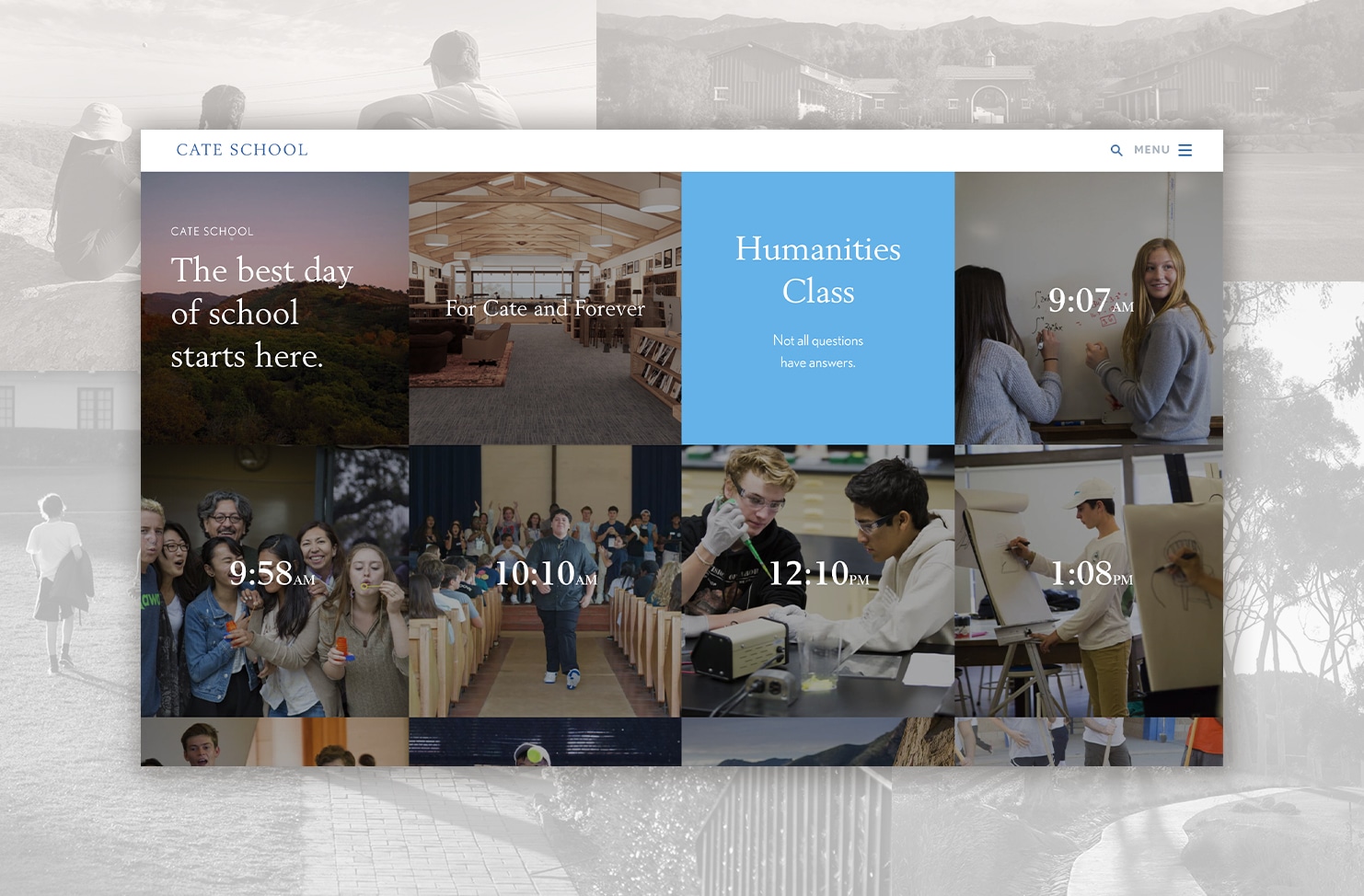 Cate School website screenshot
