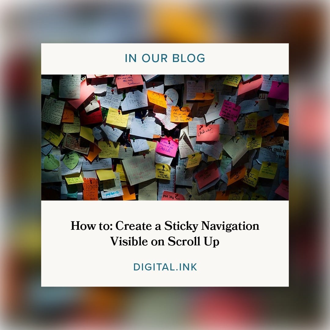 How to: Create a Sticky Navigation Visible on Scroll Up