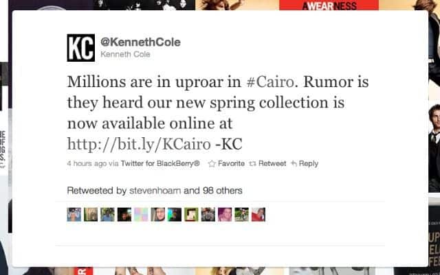 Kenneth Cole Tweet